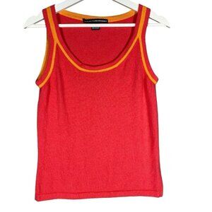 Linda Allard Ellen Tracy 100% Cashmere Top Women’s Small Coral Orange Sleeveless
